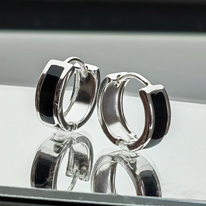 メンズピアス モダンコントラストフープピアス