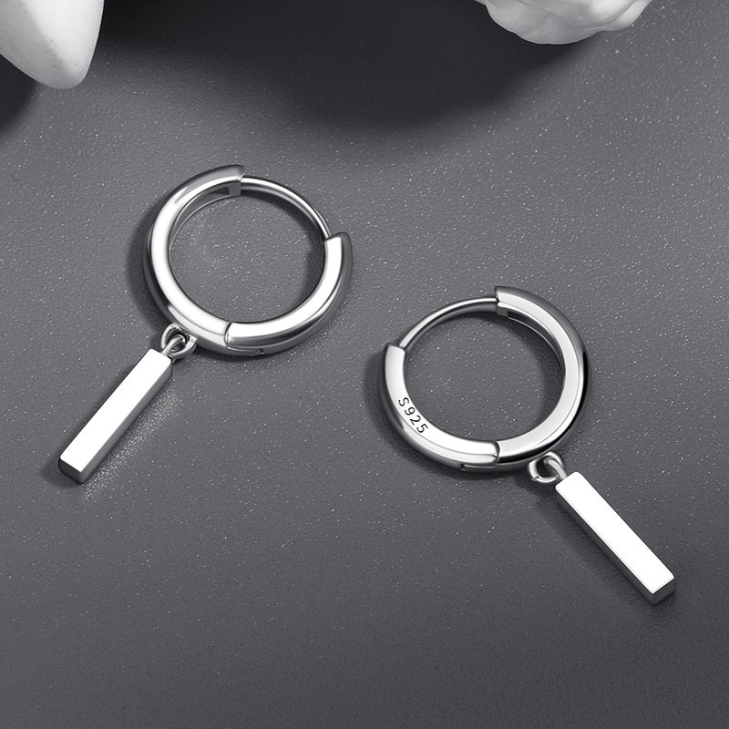 ピアスメンズ 縦長バーフープピアス