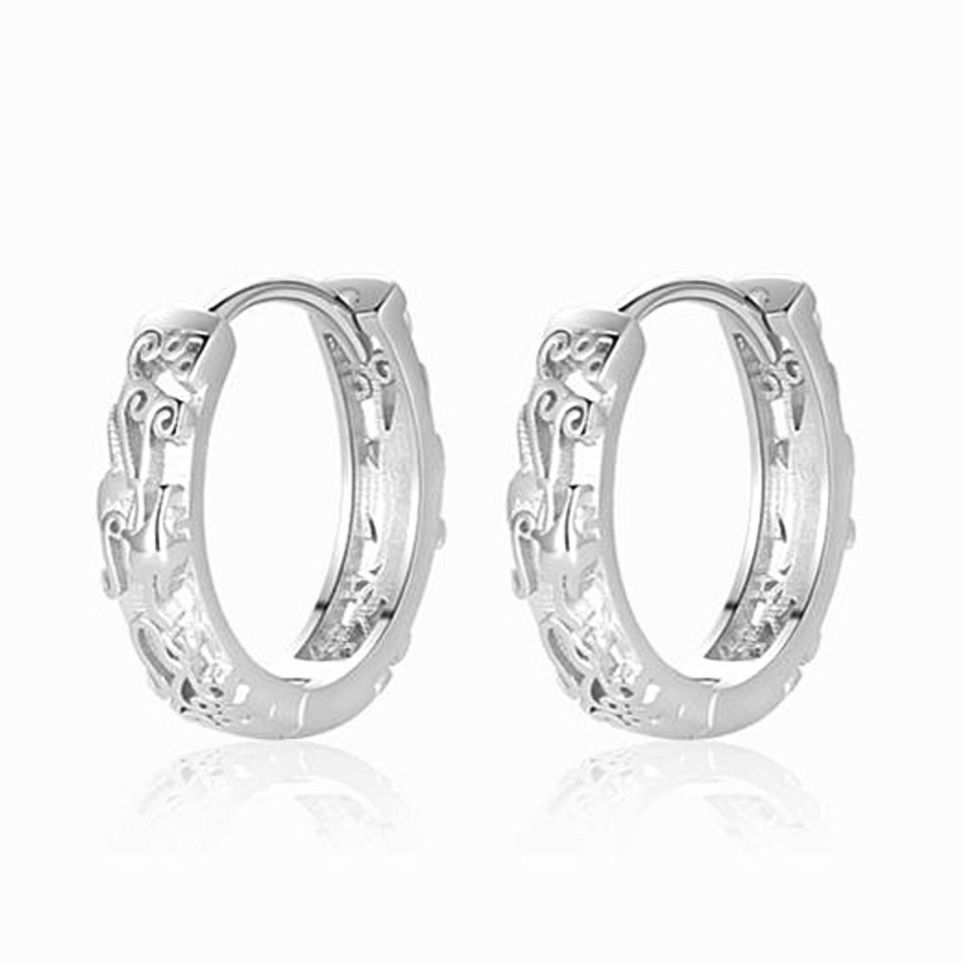 ピアスメンズ 彫刻細工のフープピアス