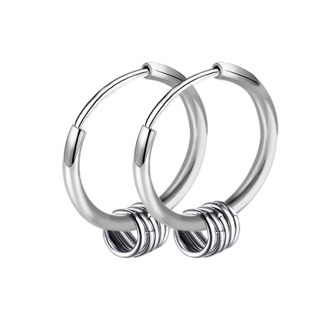 メンズピアス 三連リング輪フープピアス