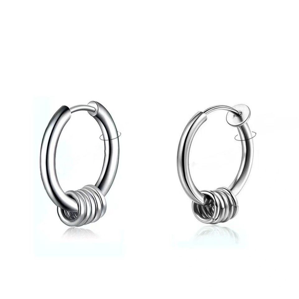 ピアスメンズ リングスパイラルイヤリング ノンホール