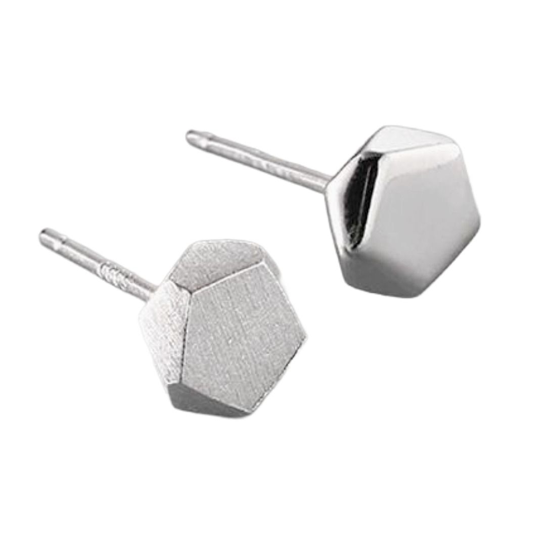 ピアスメンズ 六角形スタッドピアス