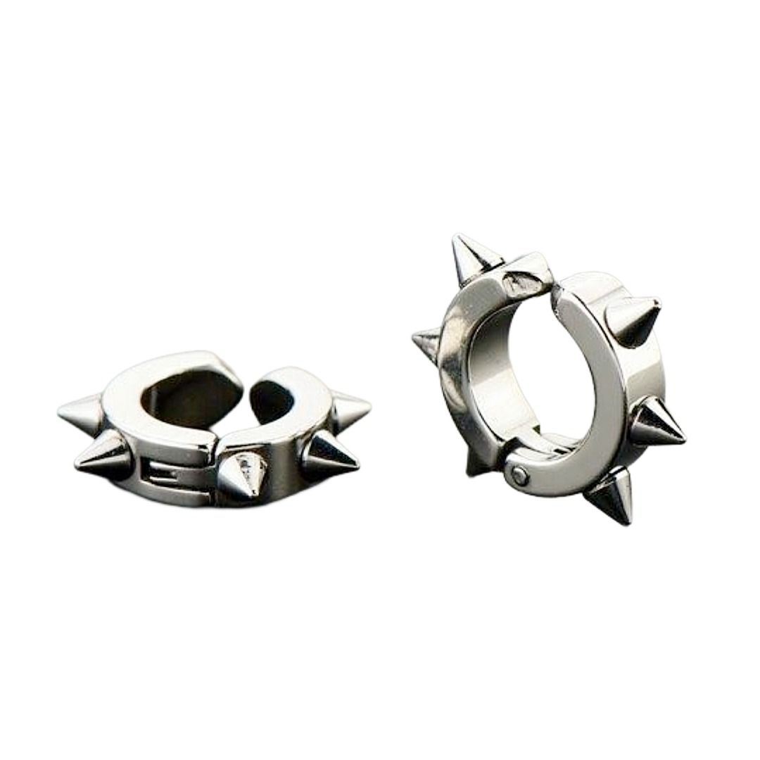 ピアスメンズ メタルフープノンホールピアス