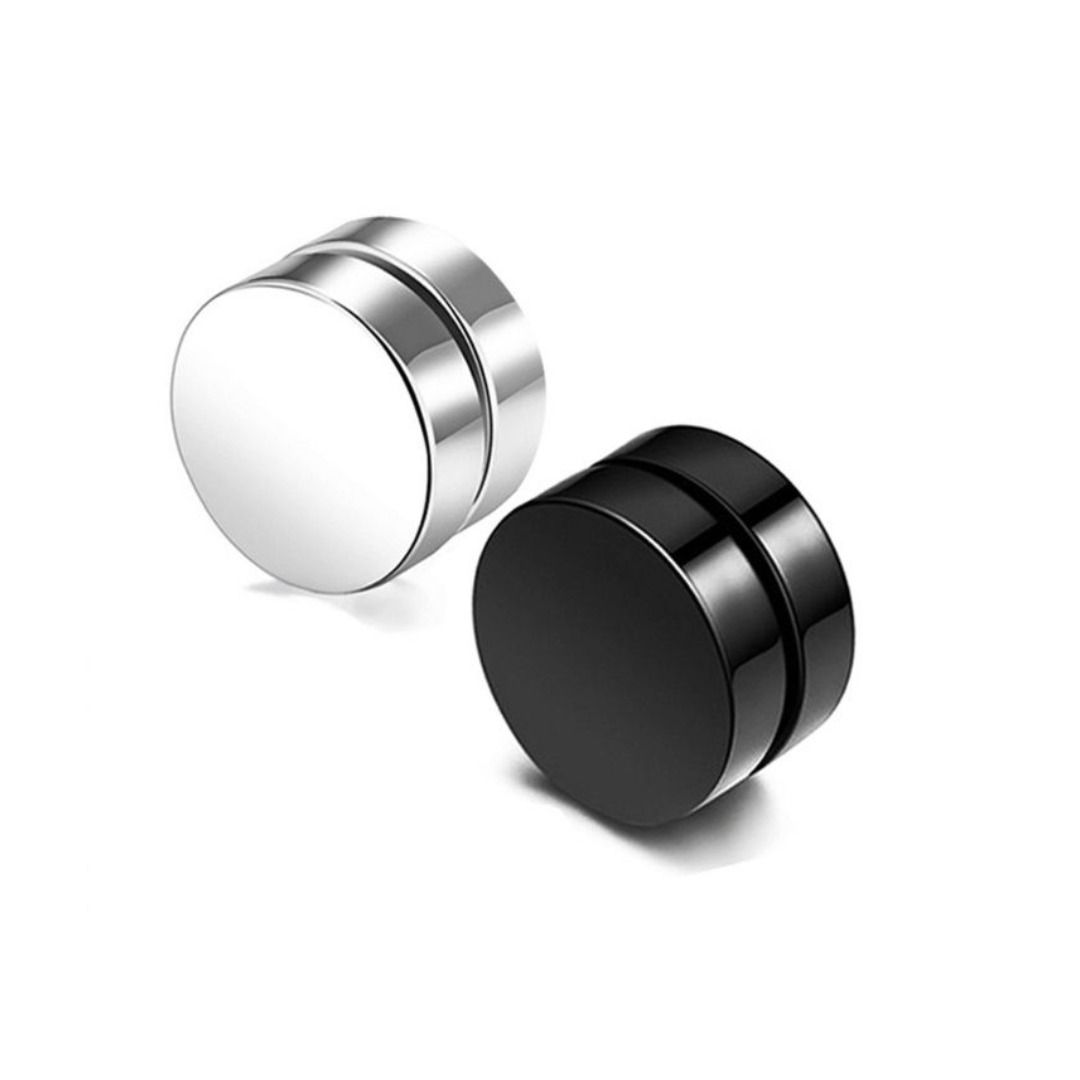 ピアスメンズ 円形マグネット式イヤリング無痛装着タイプ