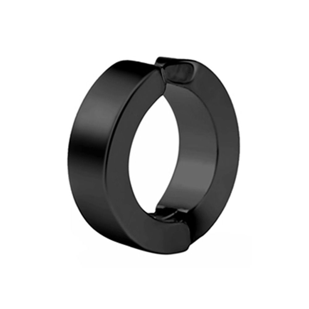 ピアスメンズ シンプル幅広リング型イヤーカフ