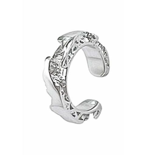 ピアスメンズ 龍鱗模様幅広挟み式イヤーカフ