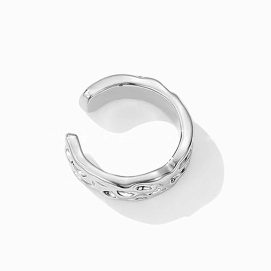 メンズピアス チェーン模様幅広イヤーカフ