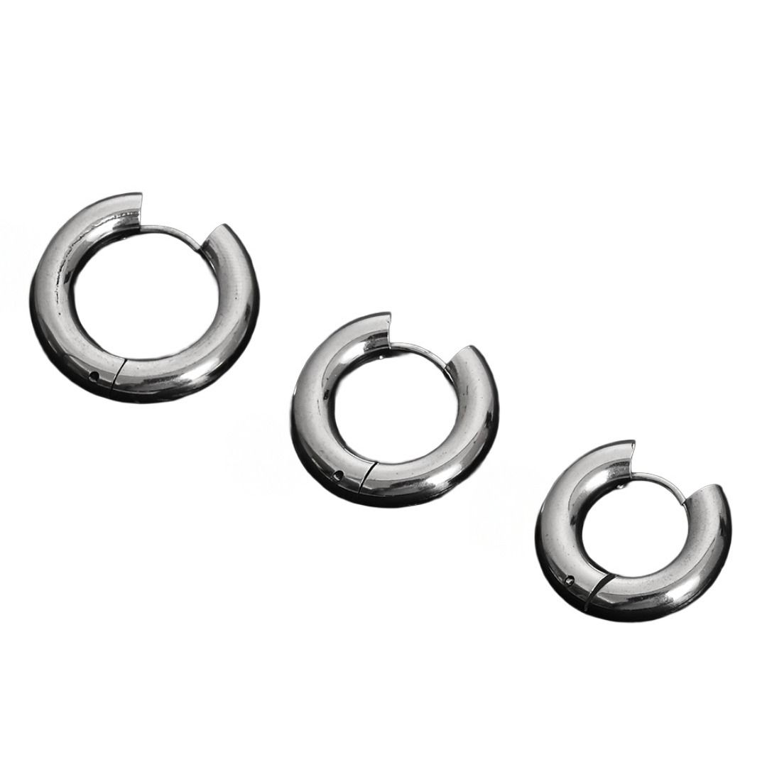 ピアスメンズ シンプル輪型フープ耳飾り