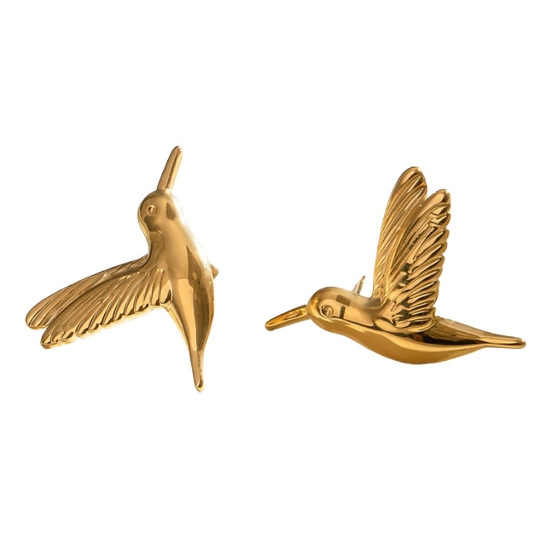 ピアスメンズ 平和の鳩モチーフ 金色 個性派ピアス