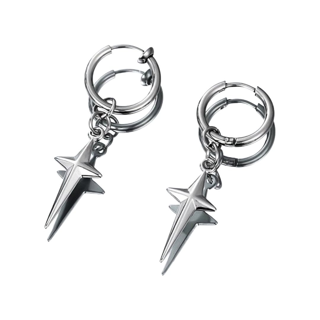 メンズピアス 十字星ドロップチタンピアス