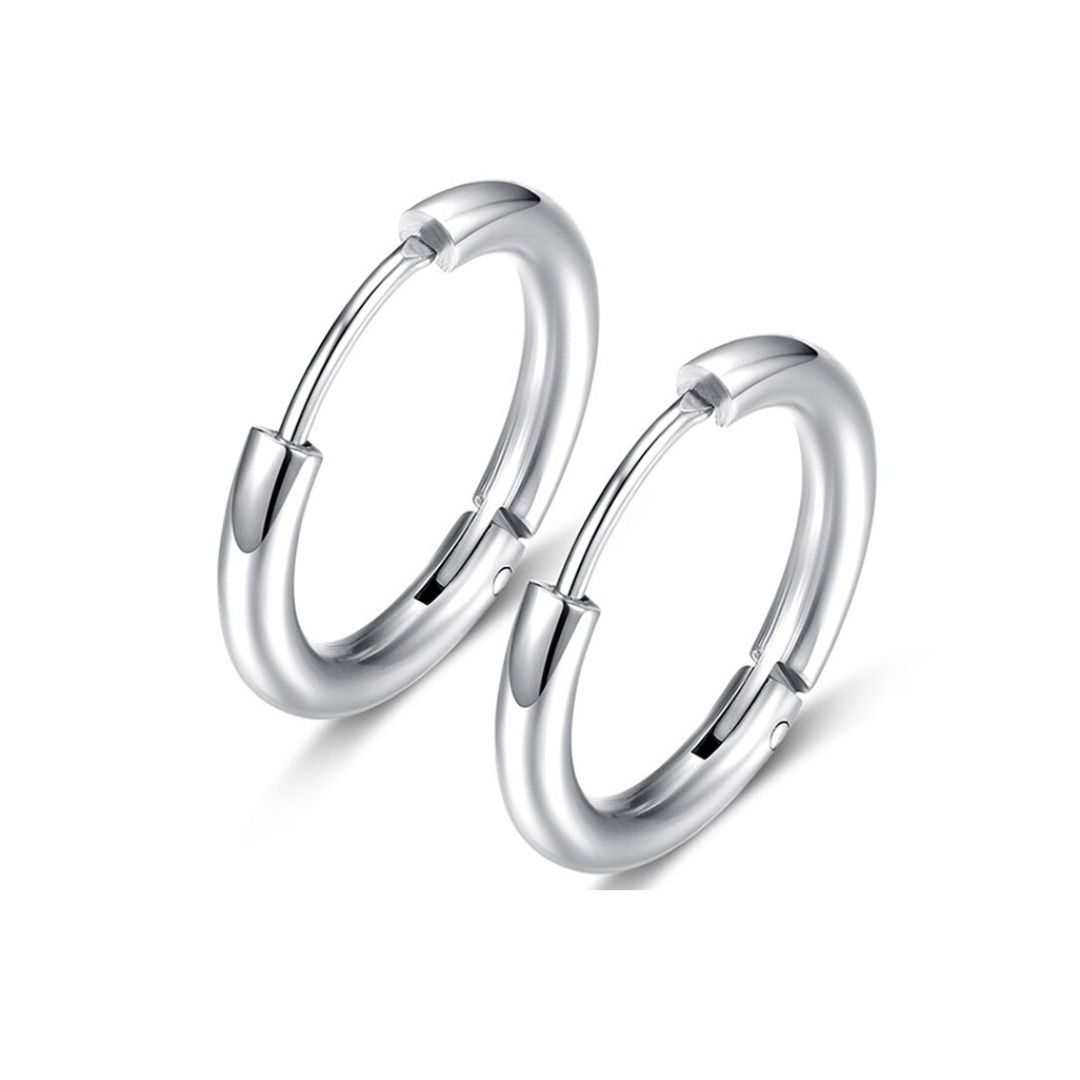 メンズピアス シンプル輝きフープピアス