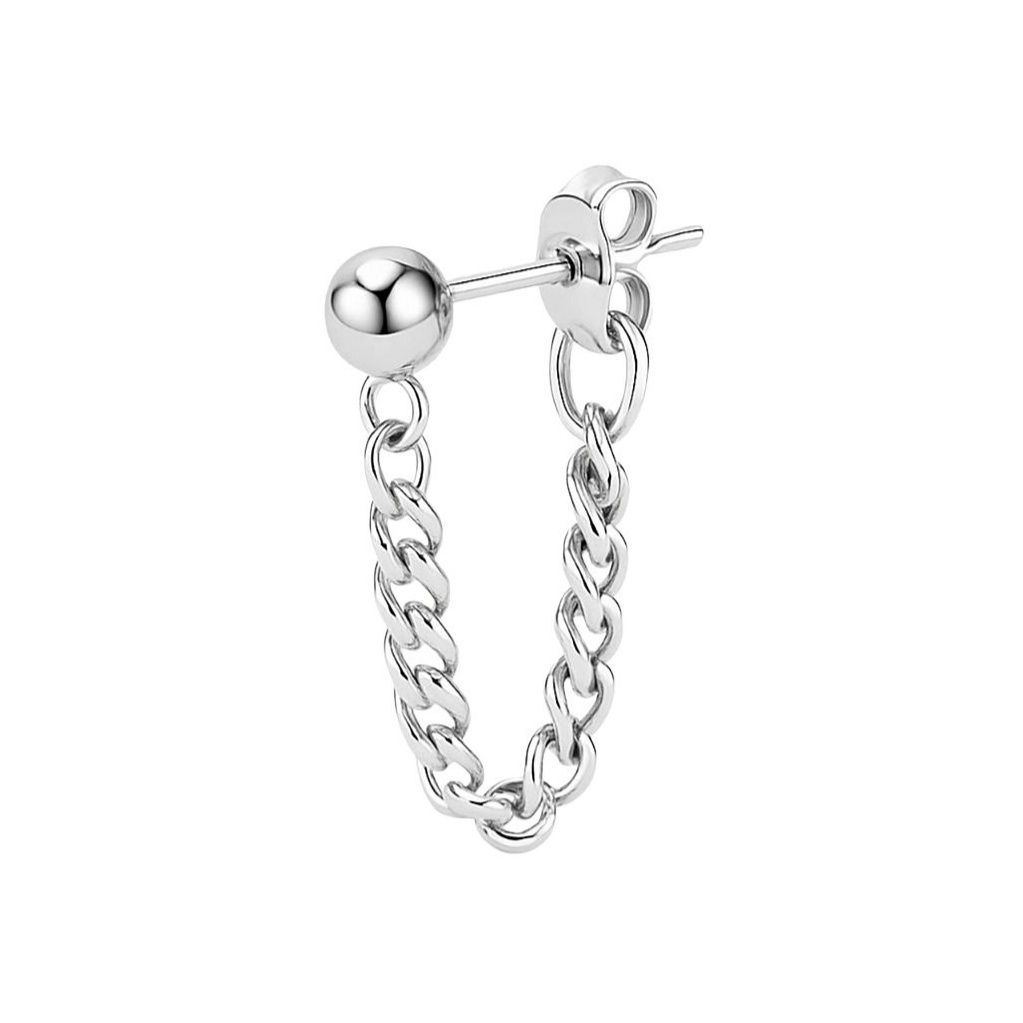 メンズピアス 渦巻き模様チェーンピアス