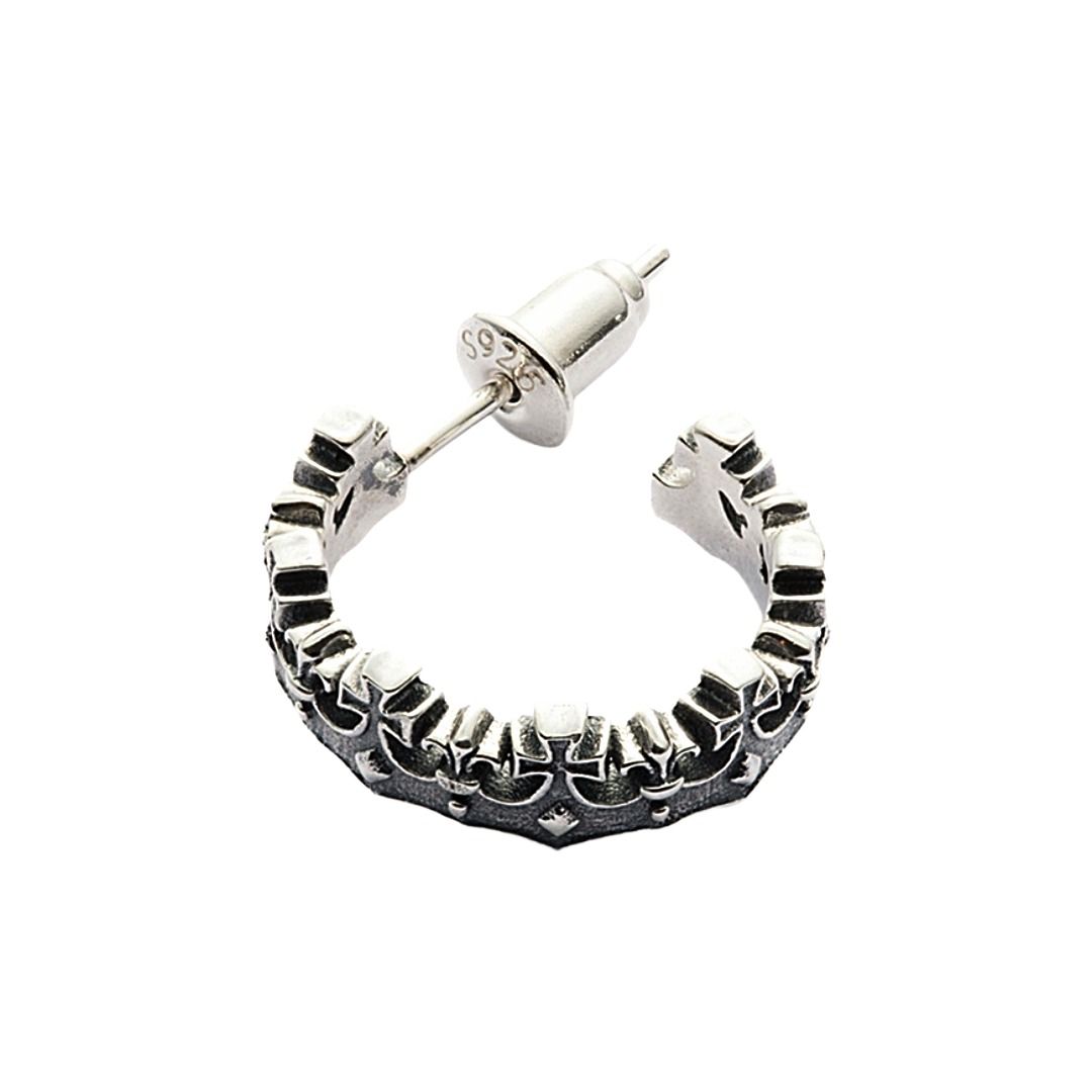 メンズピアス 王冠の輪郭をモチーフにした職人仕上げフープピアス