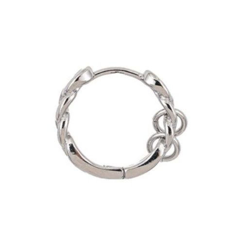 メンズピアス チェーンデザインフープピアス