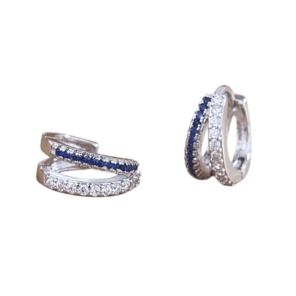 メンズピアス 煌めき二重ライン宝石リングピアス