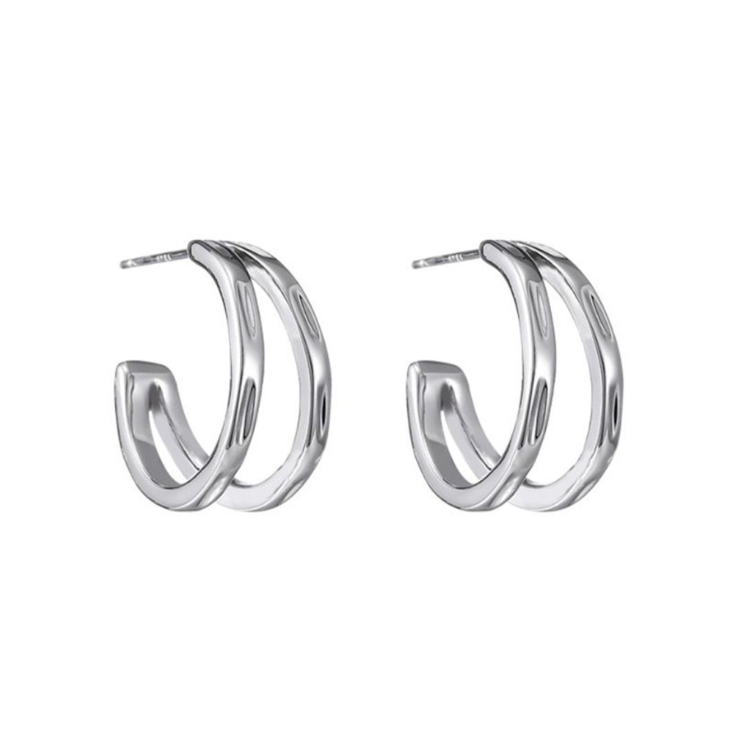 メンズピアス 多重リング風フープピアス