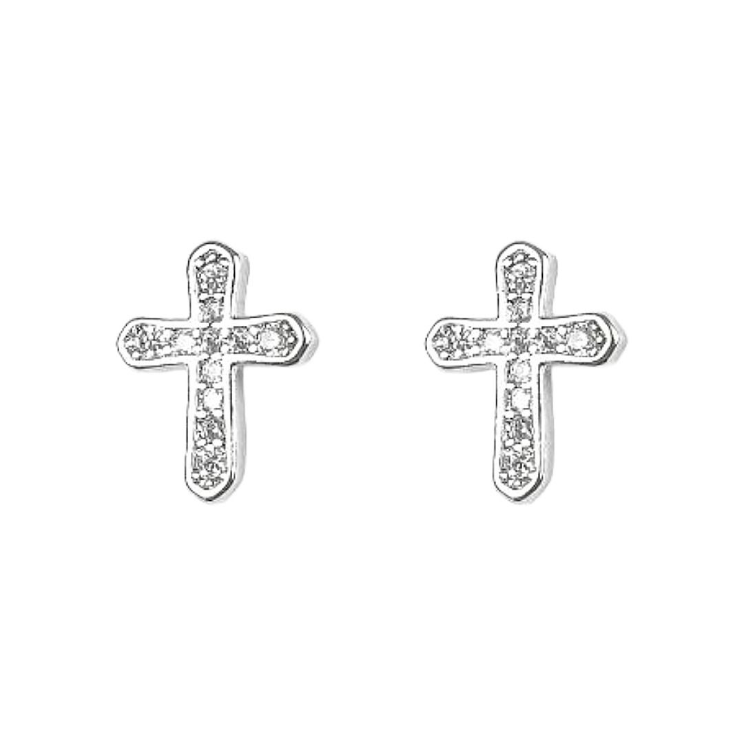 ピアスメンズ 十字架モチーフ メンズピアス シルバー