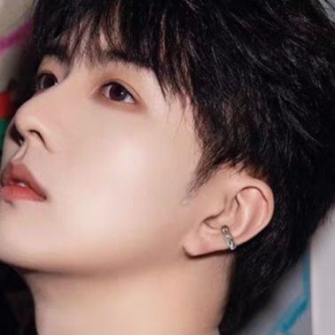 メンズピアス 男性用 彫刻模様 イヤーカフ シルバー 繊細デザイン