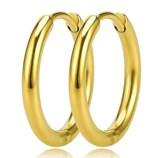 メンズピアス チタン製シンプルリングピアス両耳セット