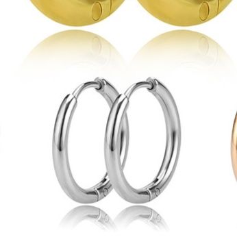 メンズピアス チタン製シンプルリングピアス両耳セット