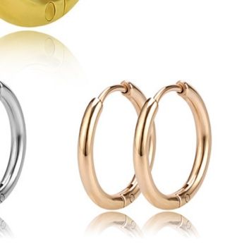 メンズピアス チタン製シンプルリングピアス両耳セット