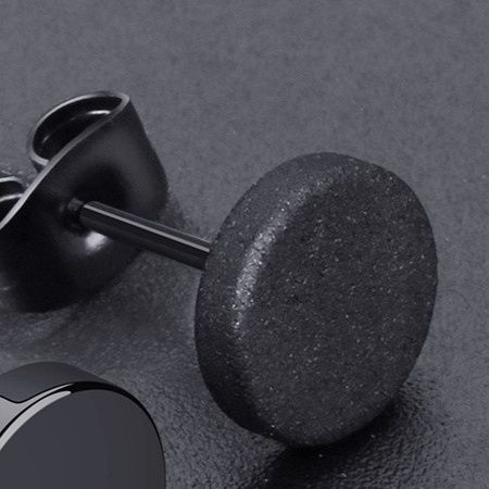 メンズピアス チタン製円形プレートスタッドピアス