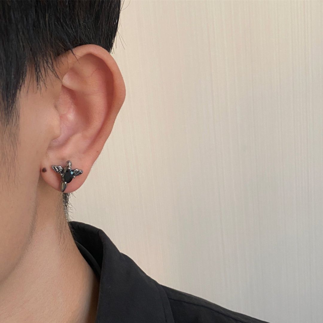 メンズピアス 星型クリスタルメタルピアス 両耳|メンズピアス専門通販