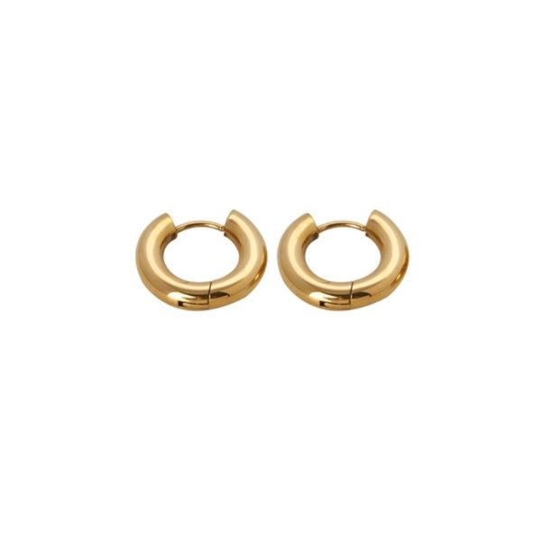  ステンレス製太幅フープリングメンズピアス