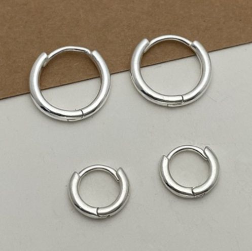 メンズピアス 純銀製シンプルフープリング