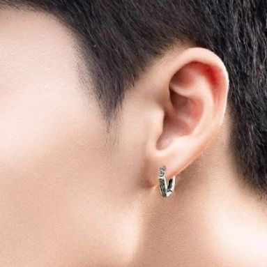 メンズピアス 六角形アンティークリングピアス