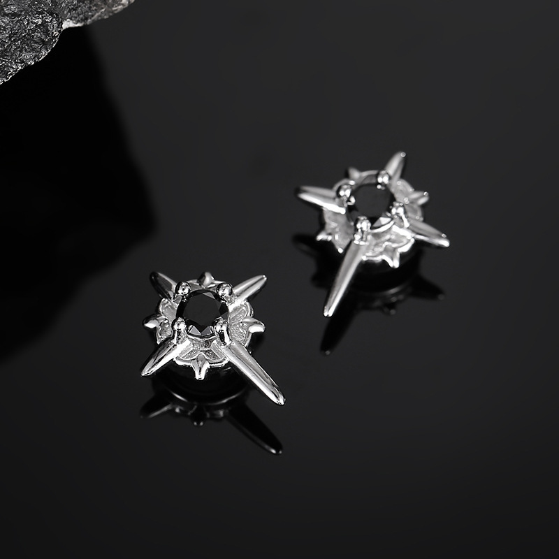 メンズピアス 星型輝石スタッドピアス 両耳セット