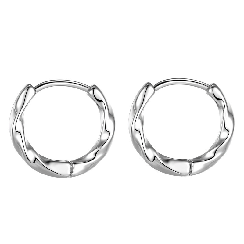ピアスメンズ ねじれフープピアス