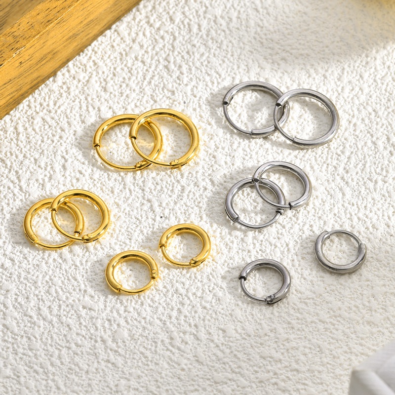 ピアスメンズ シンプル輪フープピアス
