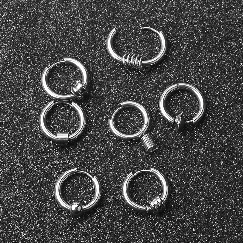 メンズピアス片耳個性派デザイン リング型 アソート メンズピアス