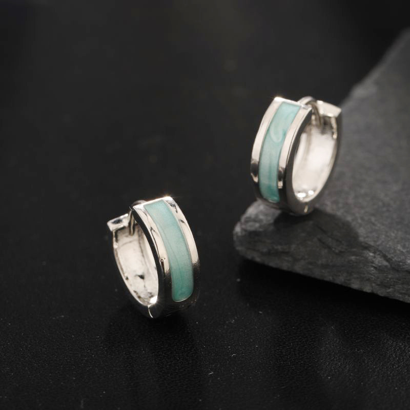 メンズピアス 天然石ライン入りフープリング