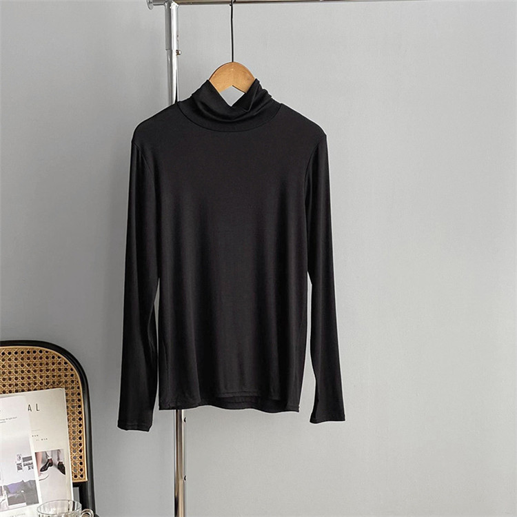 ピンクコーデ 秋冬シンプルタートルネック長袖ニット