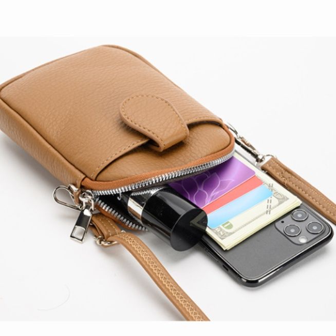 ポシェット 本革風縦型ミニショルダーポシェット