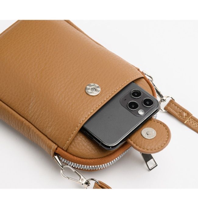 ポシェット 本革風縦型ミニショルダーポシェット