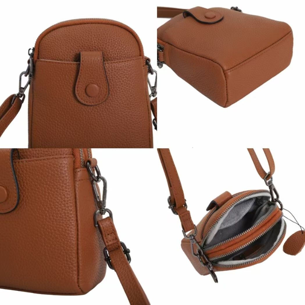 ポシェット 上質合成皮革小型縦型ショルダーポシェット