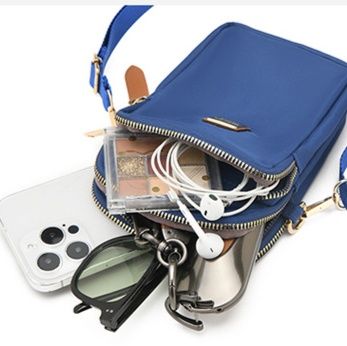 ポシェットレディース 軽量ナイロン縦型ポシェット多機能斜め掛けバッグ