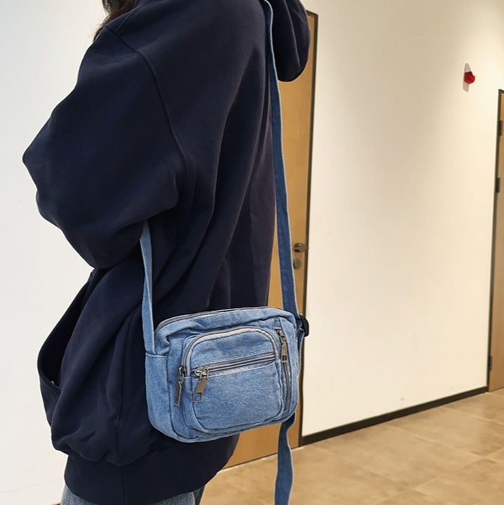 ポシェットレディース 多機能ポケット付きナイロン調ミニショルダーバッグ