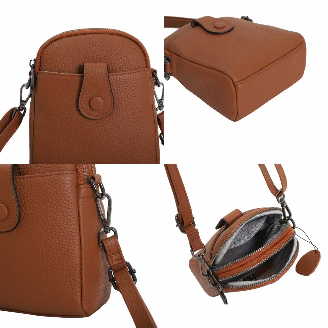 ポシェット 上質合成皮革小型縦型ショルダーポシェット