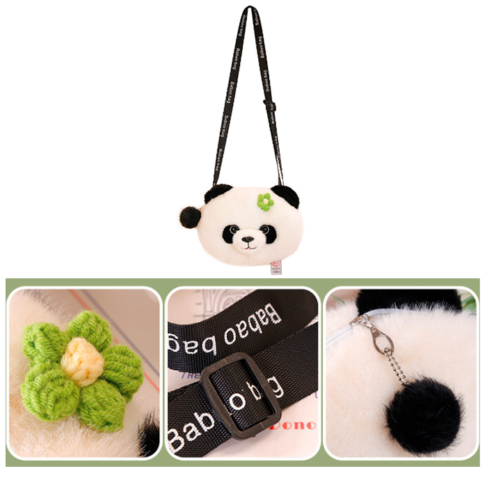 可愛いパンダ顔お財布ポシェット斜め掛けバッグ