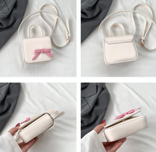 子ども用リボン付きミニポシェット斜め掛け鞄