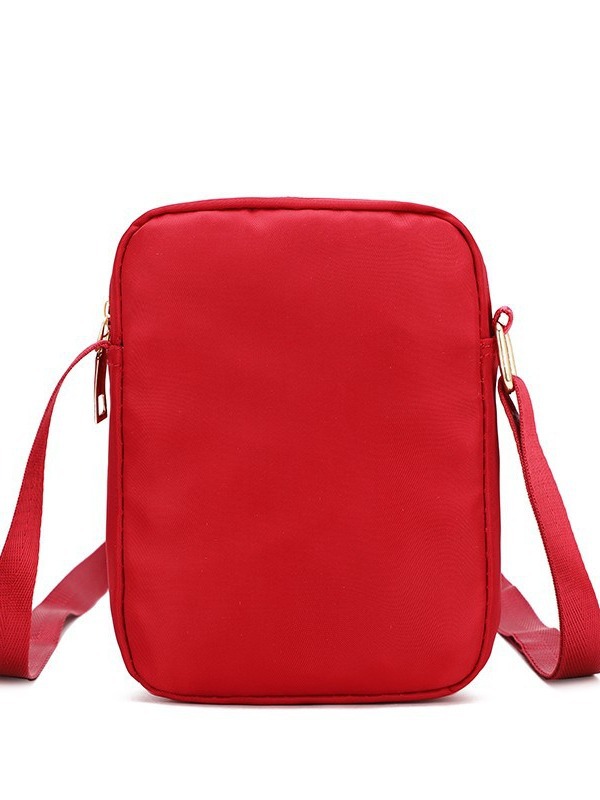 ポシェットレディース 軽量ナイロン素材の縦型ダブルファスナーポシェット