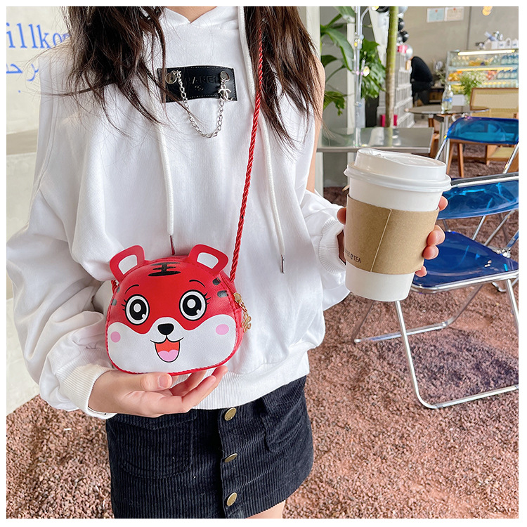 子ども用小さめ虎柄ポシェット斜め掛けかわいいミニバッグ
