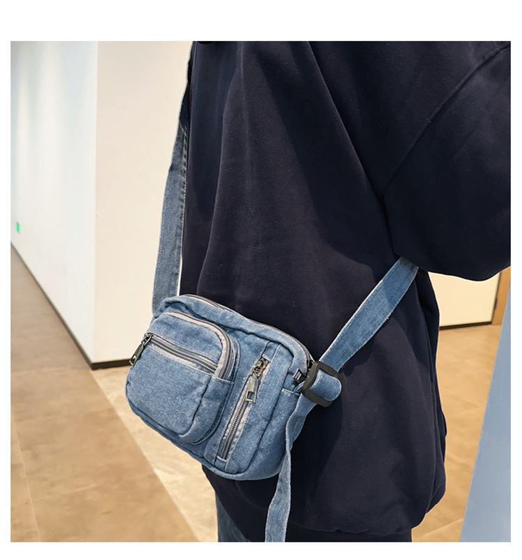 ポシェットレディース 多機能ポケット付きナイロン調ミニショルダーバッグ