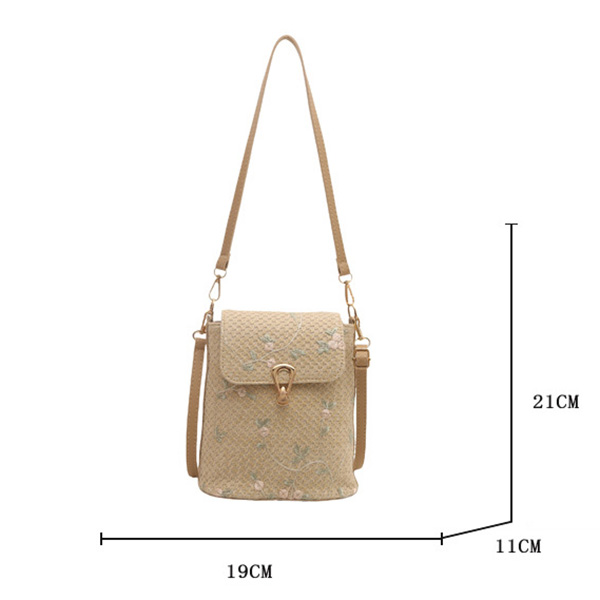 きれいめレース刺繍ミニポシェット かご風編み込み