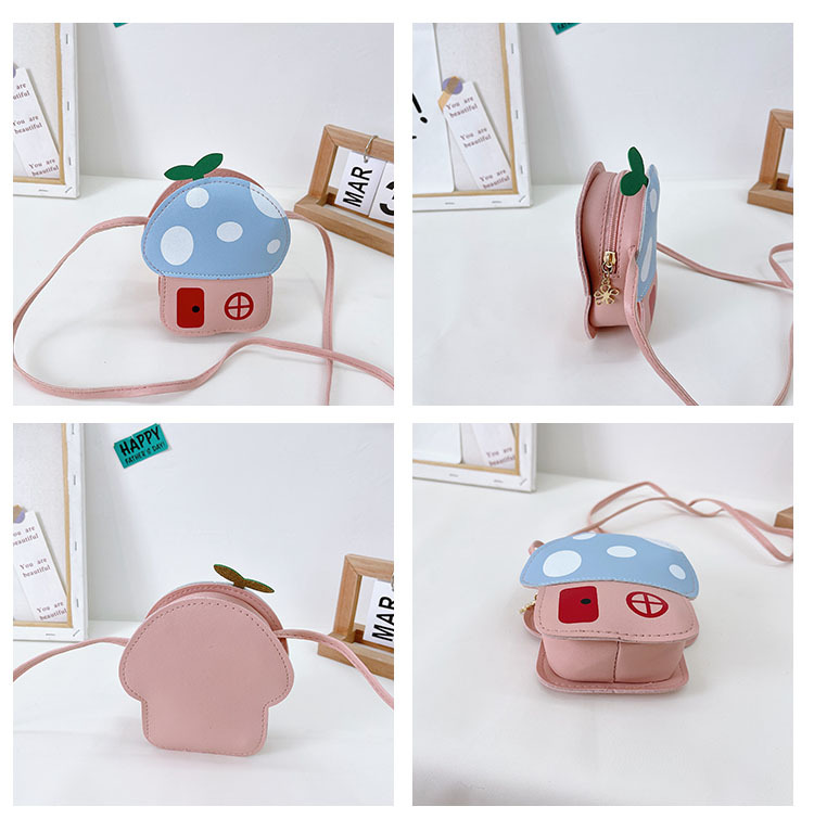 子ども用きのこ柄ポシェット 斜め掛け小物入れ