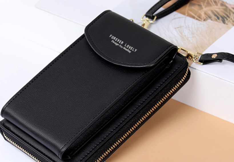 レディース縦型スマホポシェット斜め掛けミニバッグ